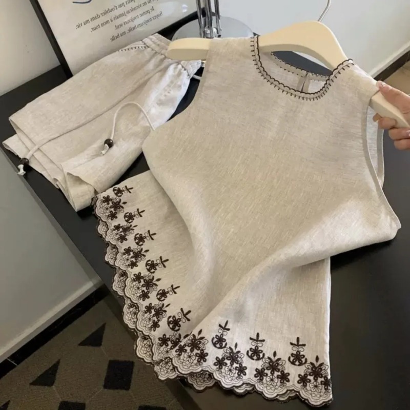Embroidery Vest - Einfacher alter Geldstil aus Baumwolle und