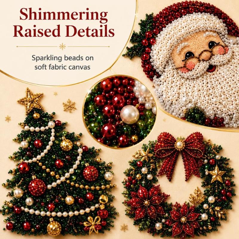Embroidery Xmas Kits - Neues, heiß begehrtes Weihnachts-Weihnachtsmann-Perlen-Bastelset, gerahmte Perlen-Stickerei,