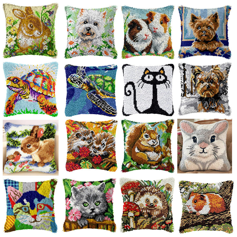 Embroidery Rabbit - DIY Kaninchen Katze Knüpfhaken Teppich Kits
