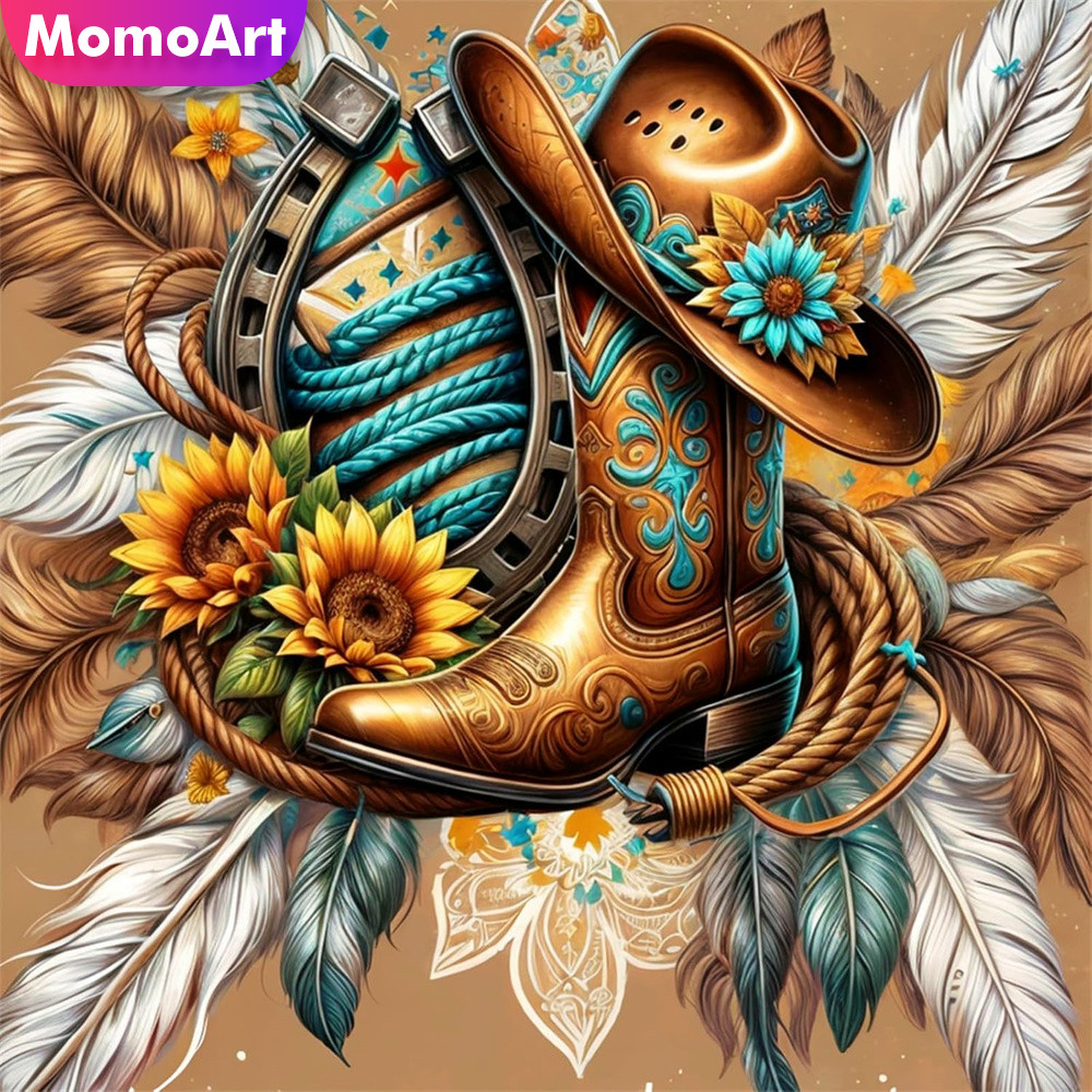 Embroidery Unique Design - Momoart Kreuzstich-Set, Stiefel, Landschaft, 11CT, einzigartiges