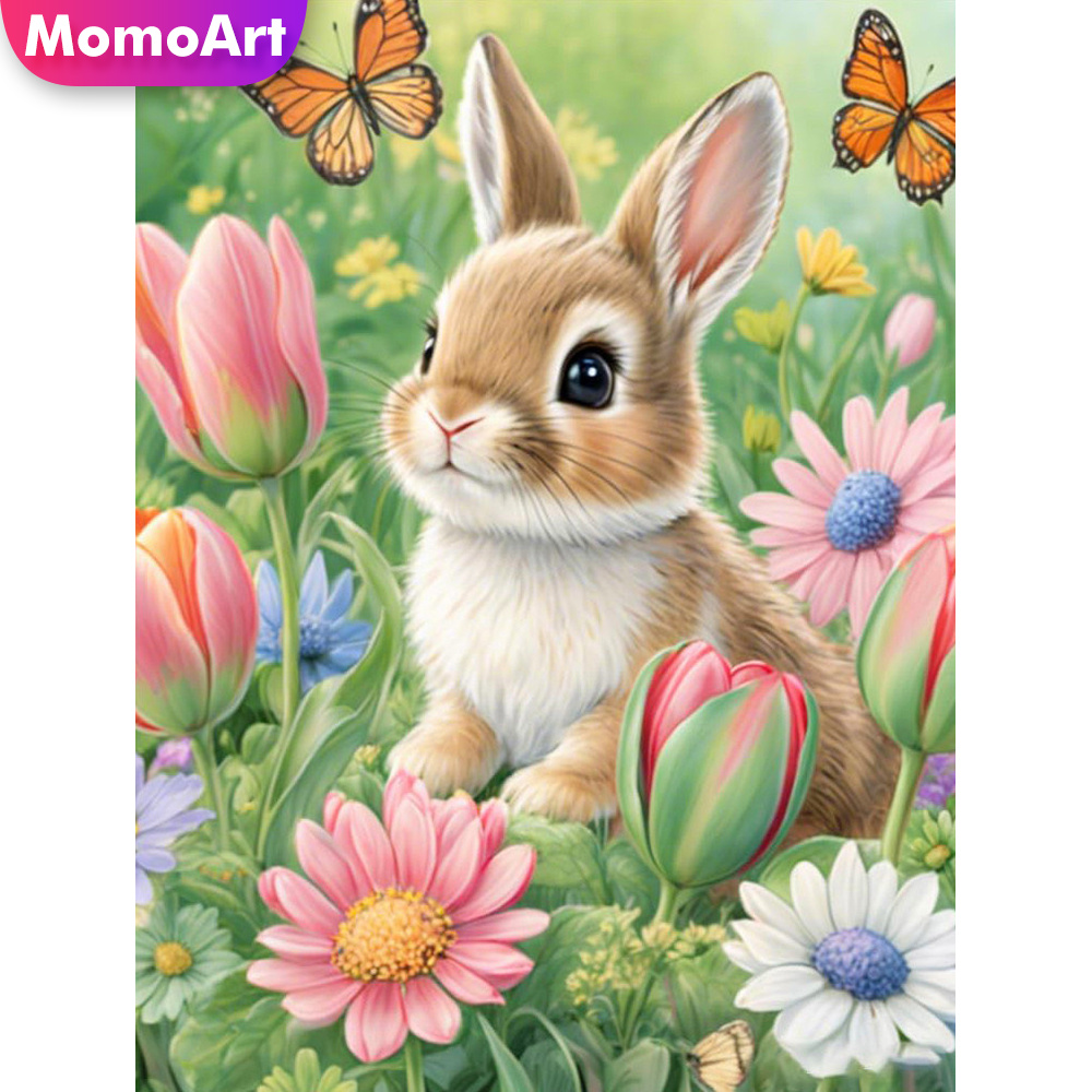 Embroidery Unique Design - Momoart Tier-Kreuzstich-Set, Kaninchen, 11 CT, einzigartiges