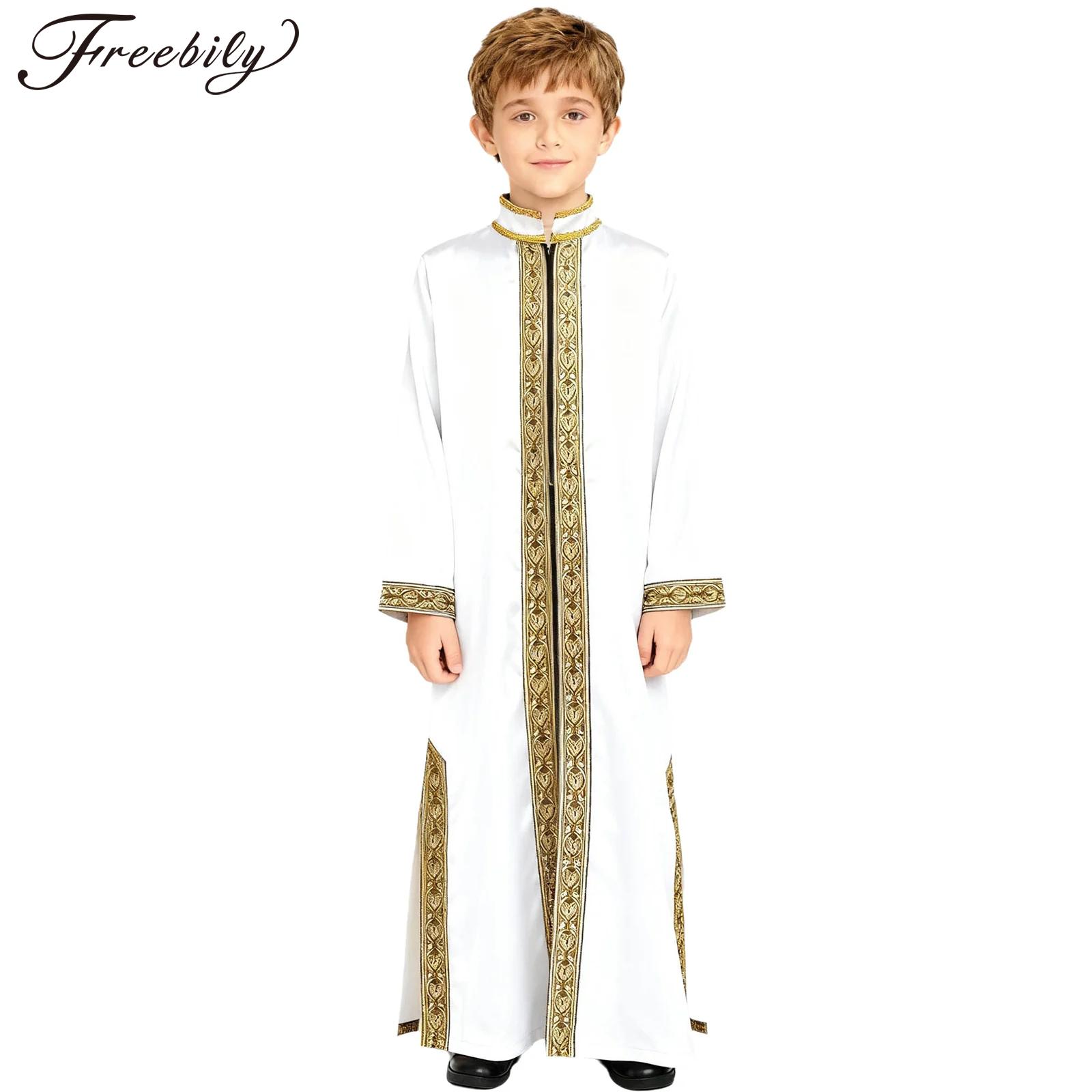 Embroidery Jacket - Jungen Gold Stickerei Maxi Muslim Thobe