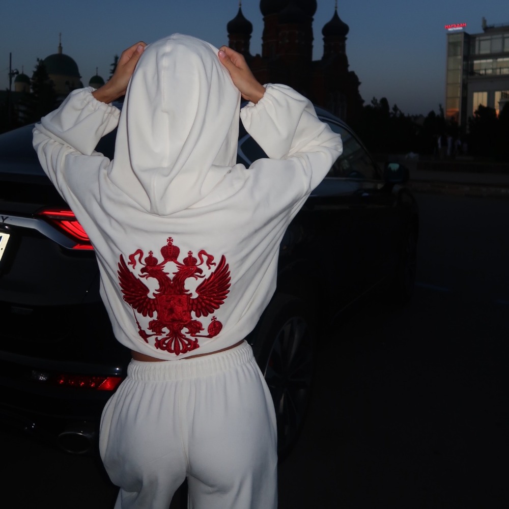 Embroidery Origin - Street-Trend Rückenbestickter Hoodie-Hosen-Anzug Herbst und Winter