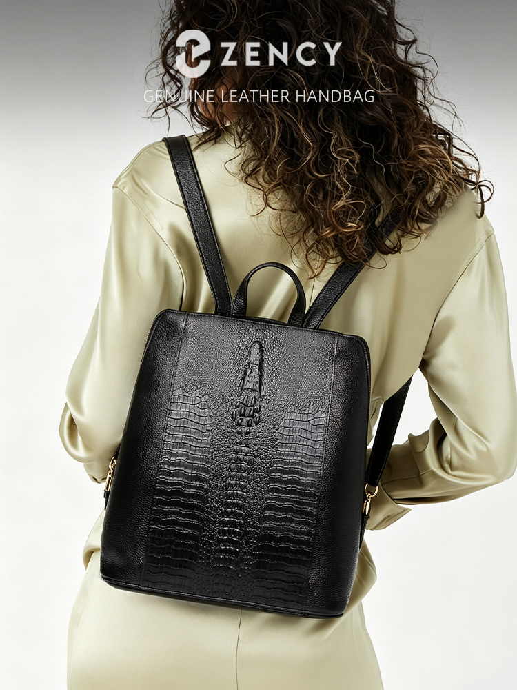 Embroidery On Leather - Zency Damen-Rucksack aus Krokodilleder, 100 %