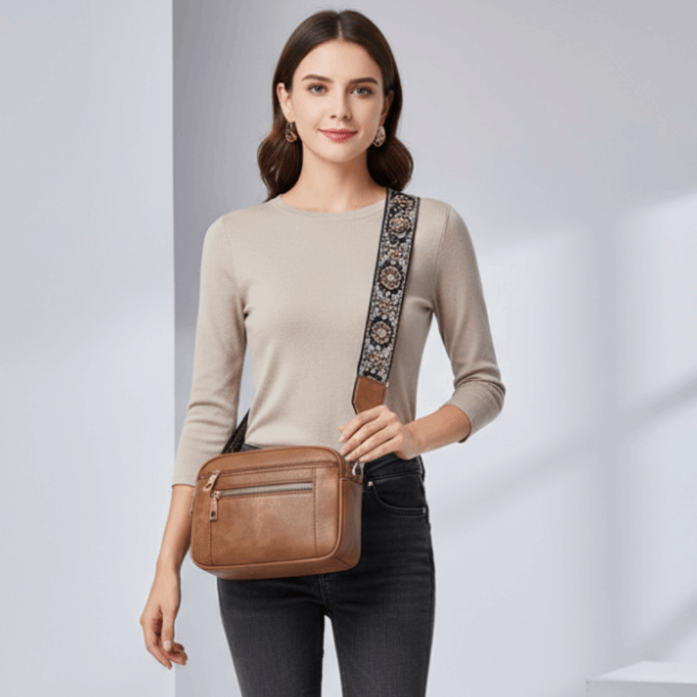 Vegane PU-Leder-Handtasche mit – Embroidery On Leather Bewertung und Preis
