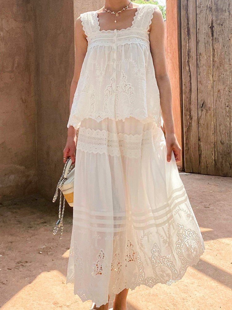 Bohemian Weiß Square-neck West – Embroidery Vest Bewertung und Preis