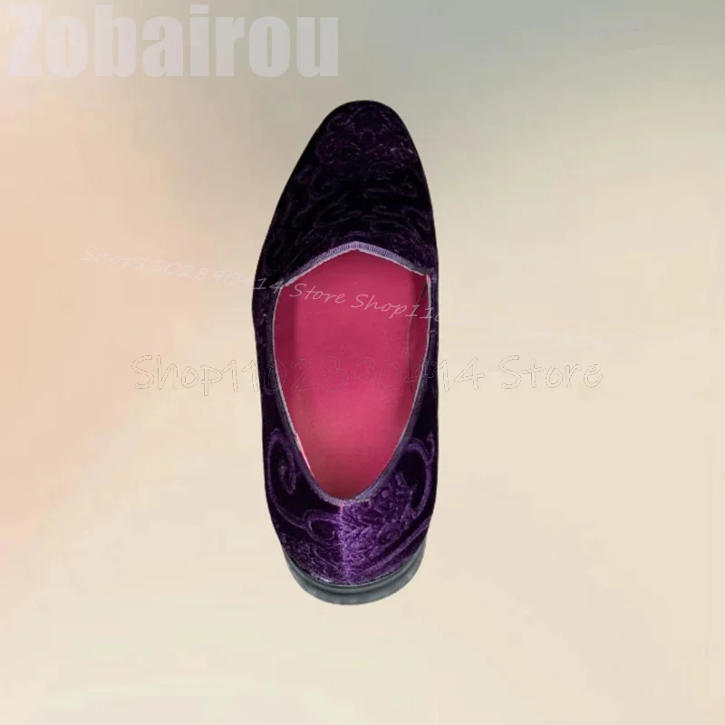 Lila Wildleder-Loafer mit Stic – Embroidery On Leather Bewertung und Preis