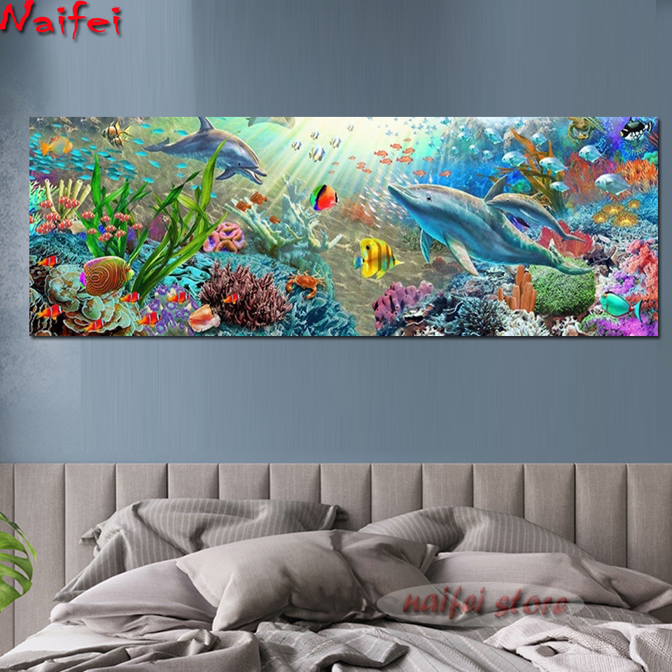 Große Größe 5D DIY Diamant Mal – Embroidery Fish Bewertung und Preis