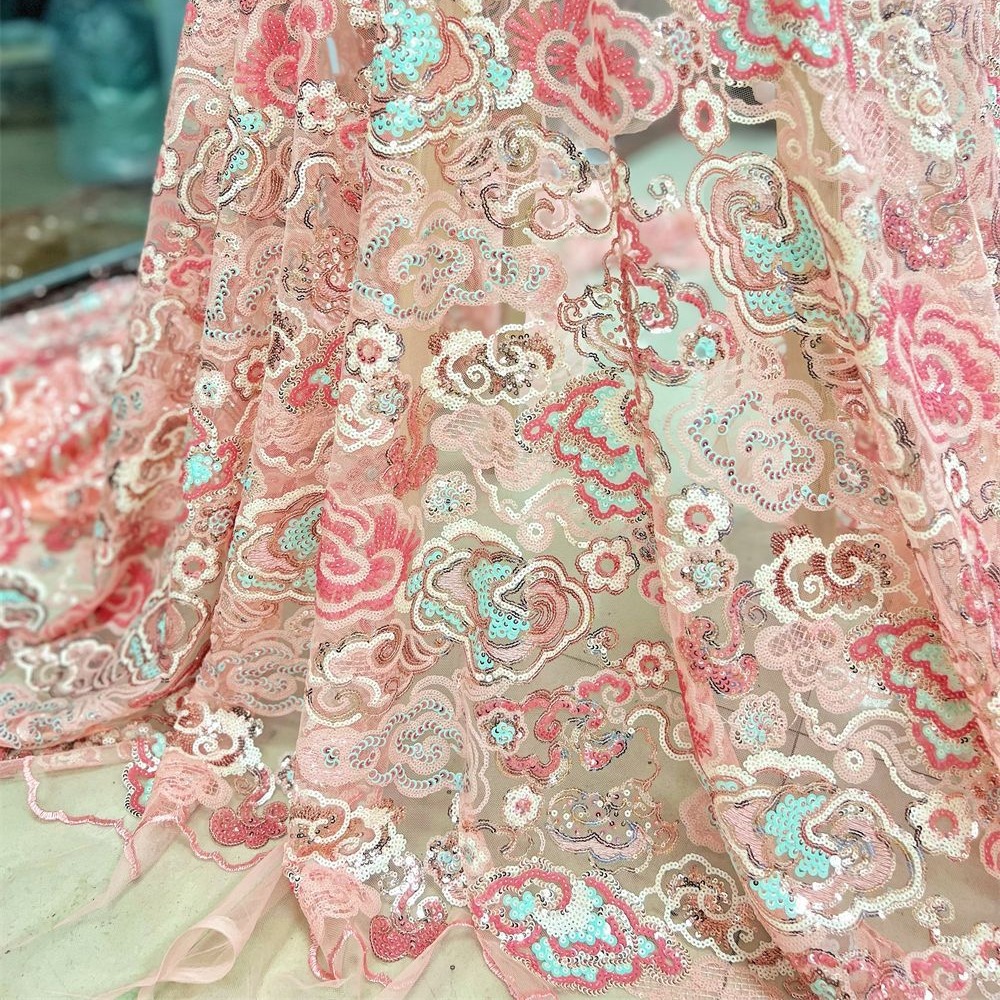 2 Yards/Lot 130cm Breiter Rosa – Embroidery Gradient Bewertung und Preis