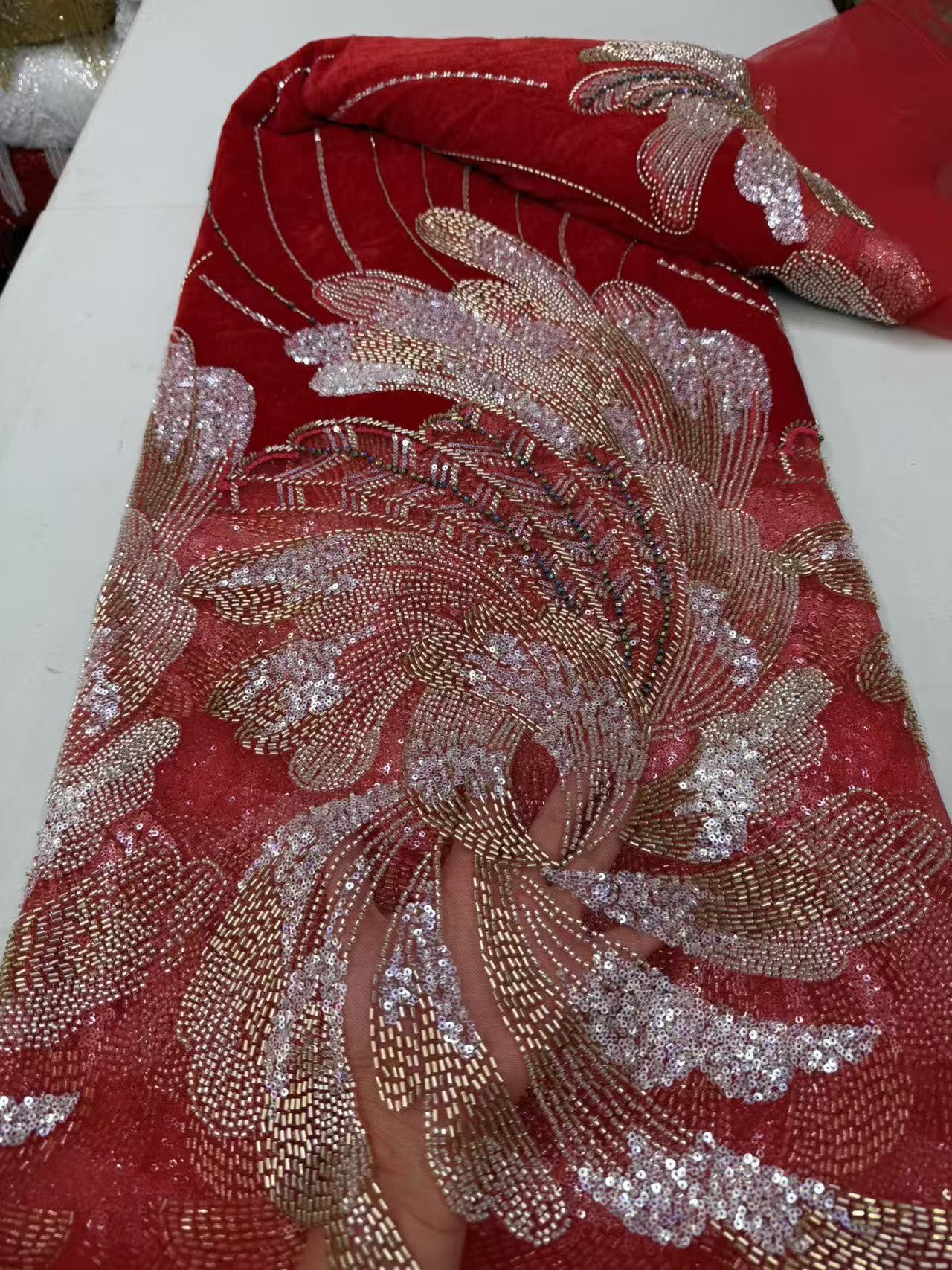 2026 Afrikanischer französisch – Velvet Fabric Embroidery Bewertung und Preis