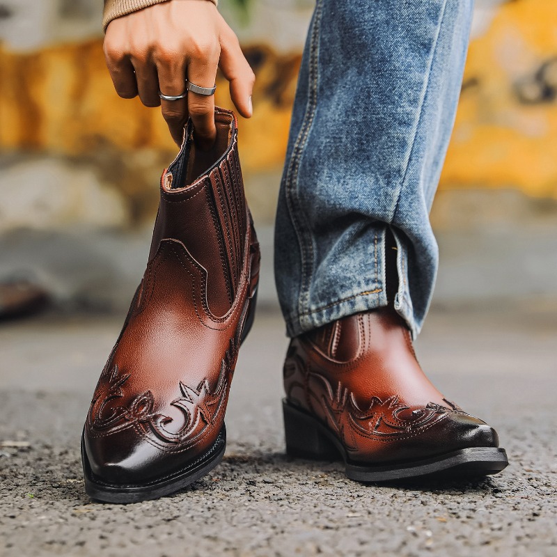 Herren Western Cowboy Stiefel  – Embroidery On Leather Bewertung und Preis