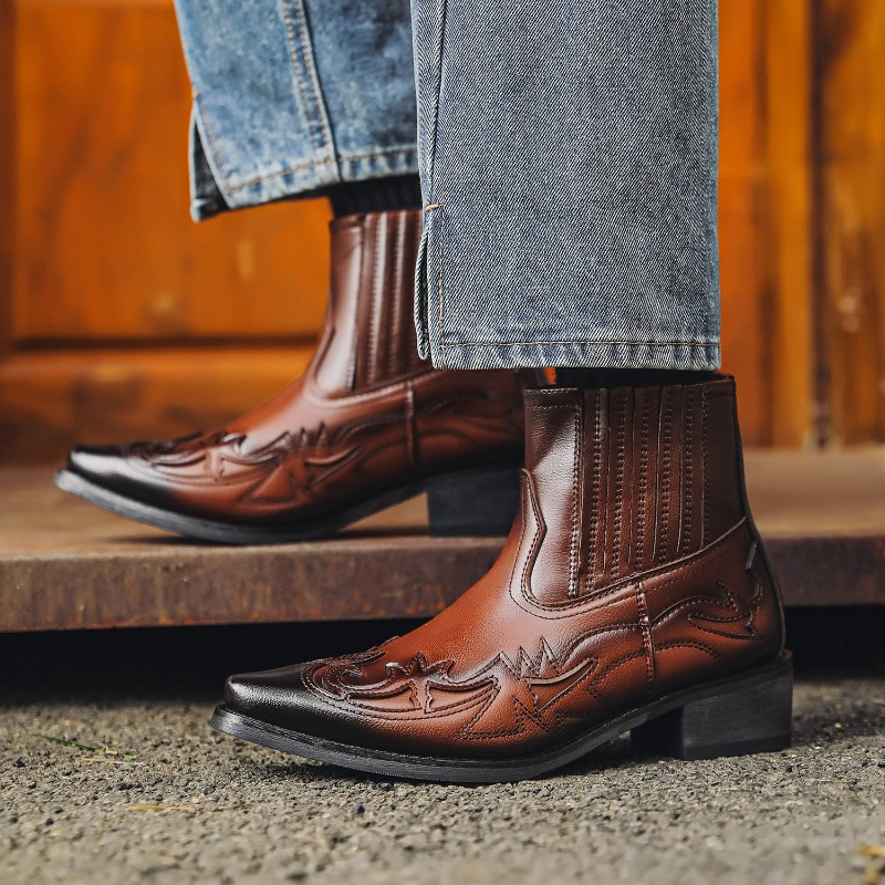 Herren Western Cowboy Stiefel  – Embroidery On Leather Bewertung und Preis