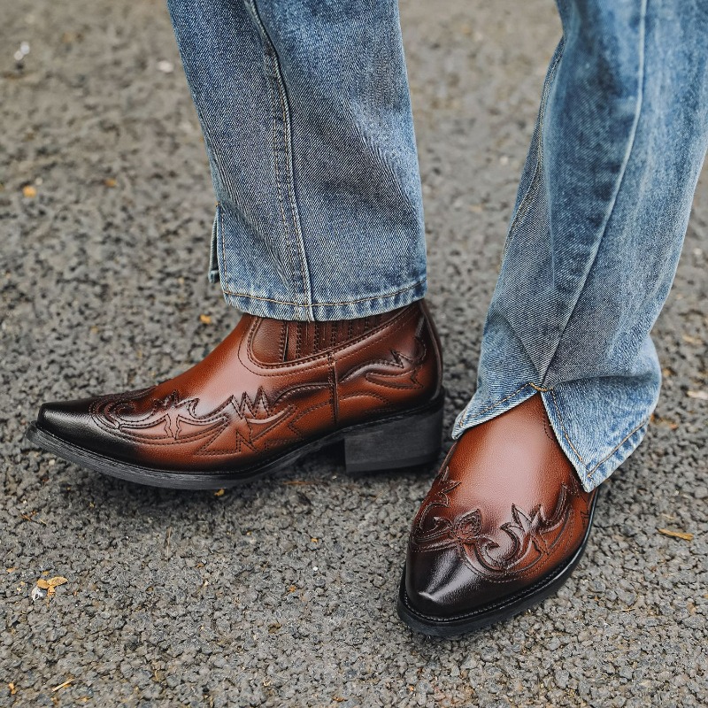 Herren Western Cowboy Stiefel  – Embroidery On Leather Bewertung und Preis