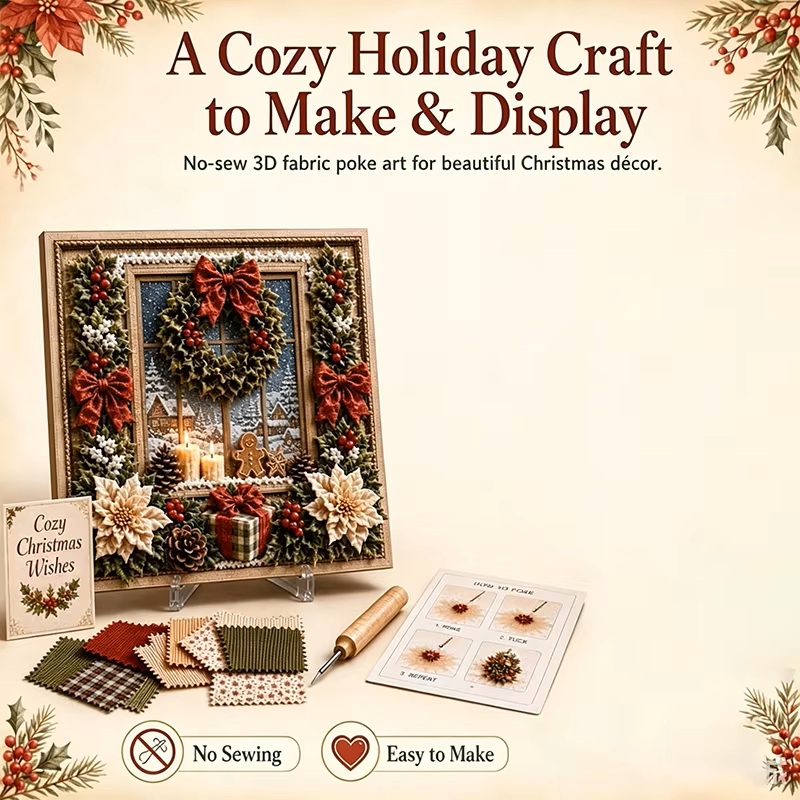 Weihnachts-3D-Stoff-Poke-Art-S – Embroidery Xmas Kits Bewertung und Preis