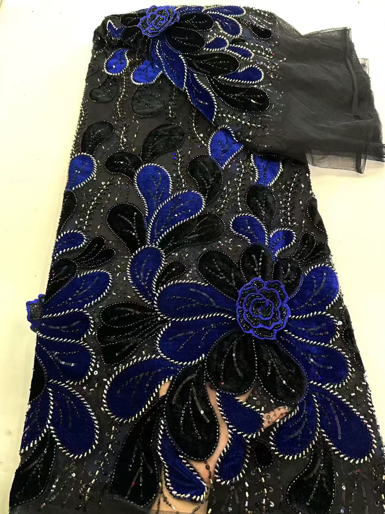 Neuester afrikanischer Samt-Sp – Velvet Fabric Embroidery Bewertung und Preis