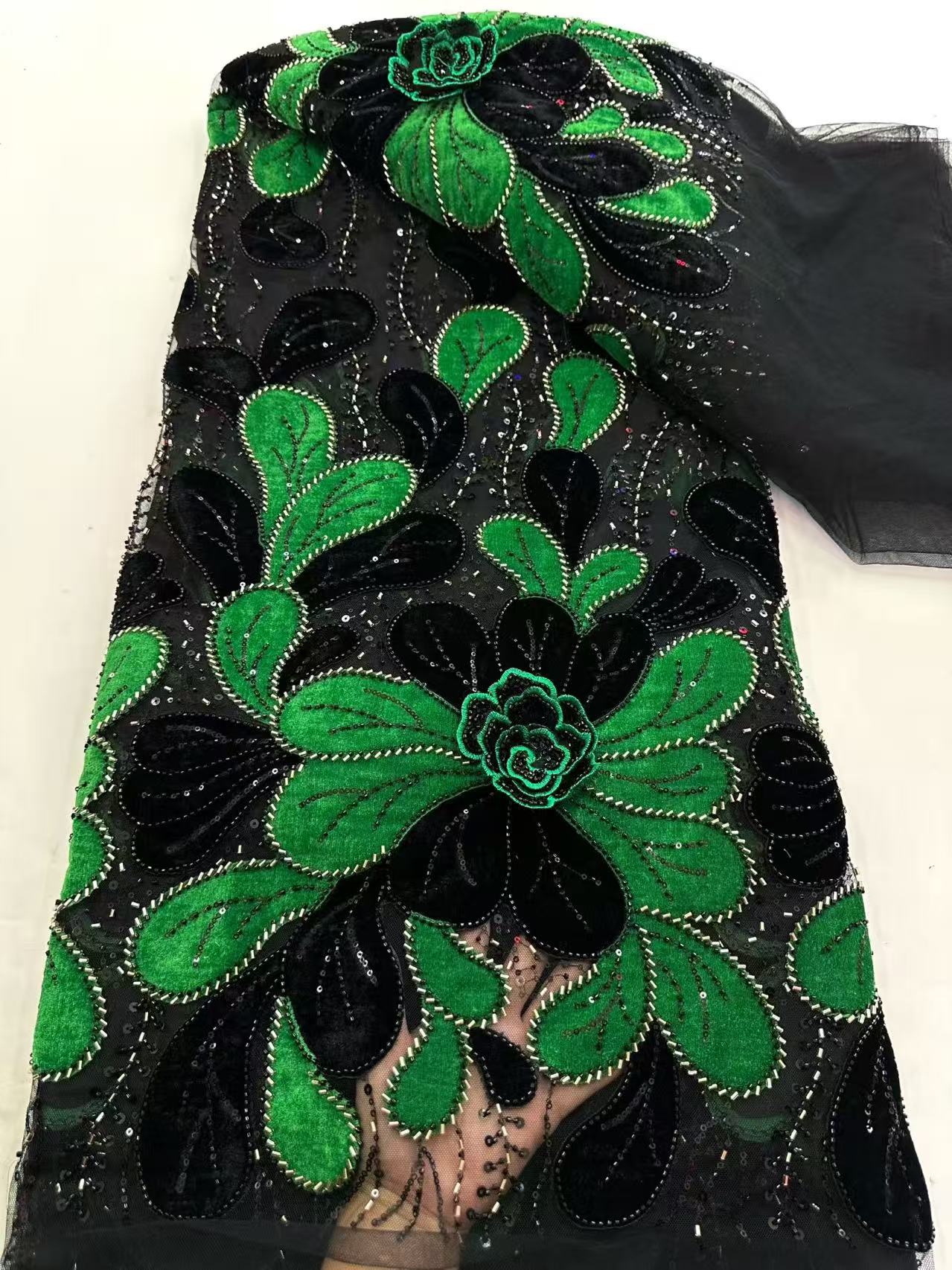 Neuester afrikanischer Samt-Sp – Velvet Fabric Embroidery Bewertung und Preis