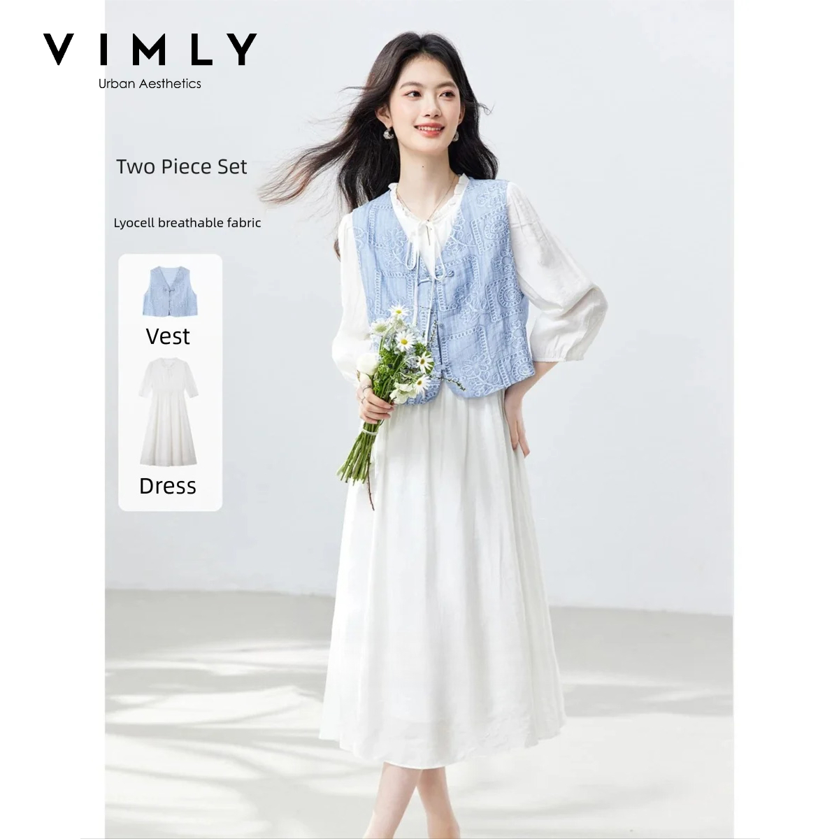 VIMLY Damen Zweiteiler Set Läs – Embroidery Vest Bewertung und Preis