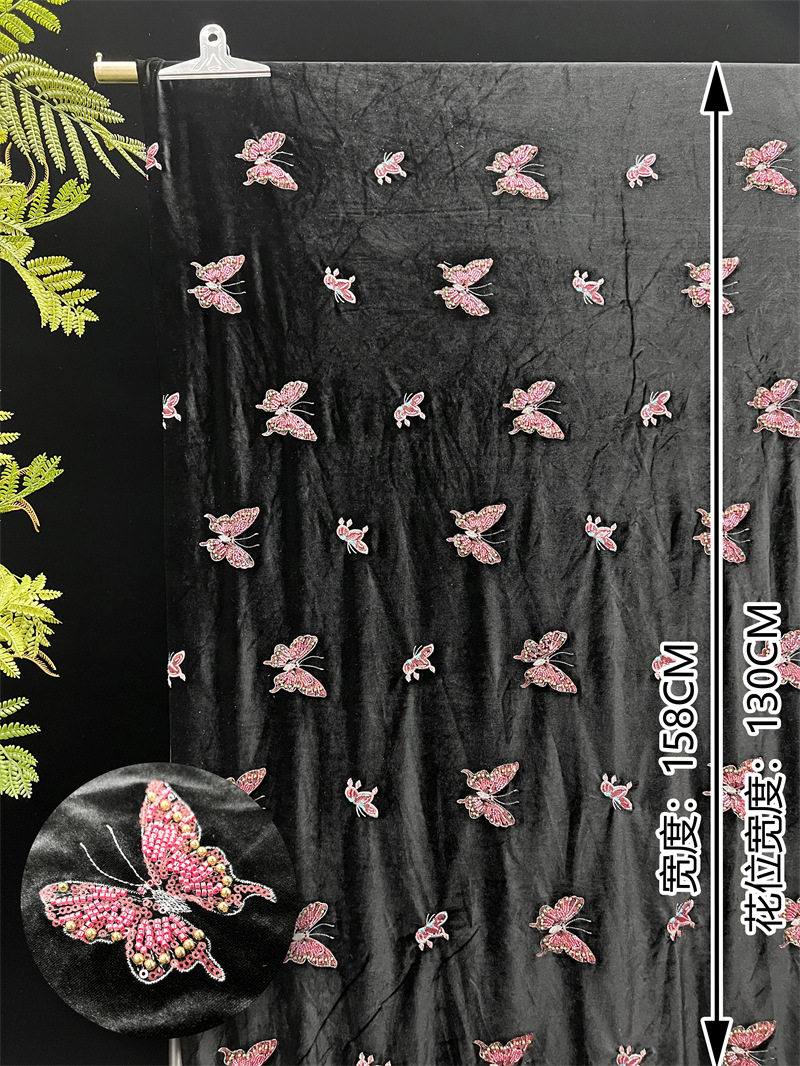 Schwarzer, weicher Samtstoff m – Velvet Fabric Embroidery Bewertung und Preis