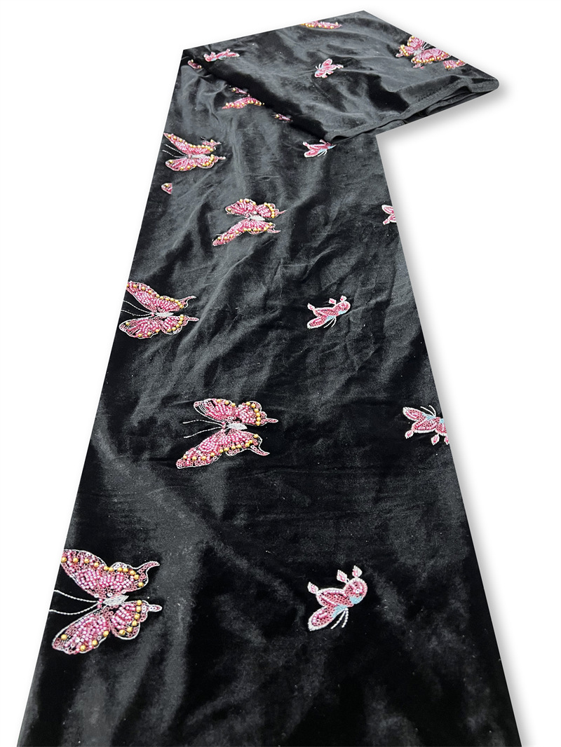 Schwarzer, weicher Samtstoff m – Velvet Fabric Embroidery Bewertung und Preis