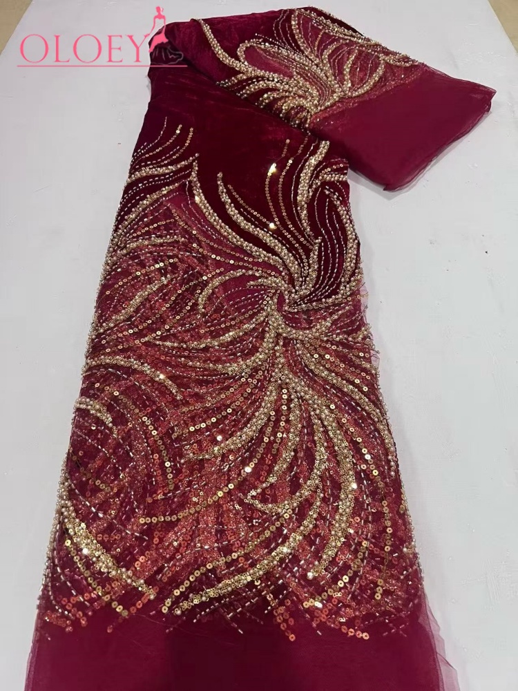 OLOEY Luxuriöses Hochzeitsklei – Velvet Fabric Embroidery Bewertung und Preis