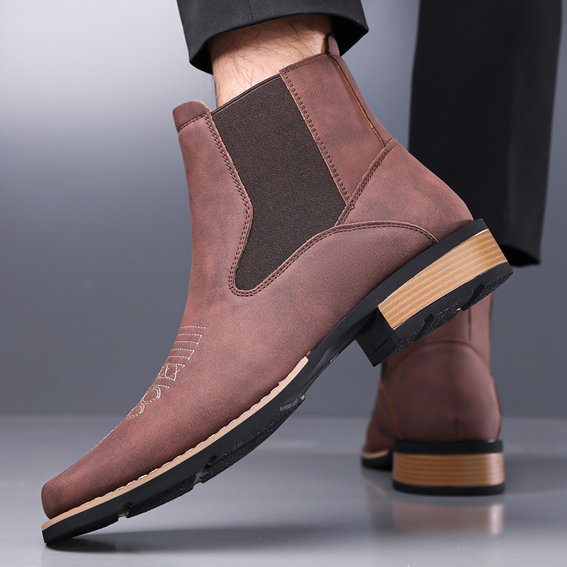 Herren Chelsea Boots Hochwerti – Embroidery On Leather Bewertung und Preis