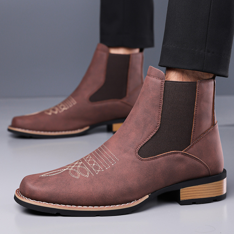 Herren Chelsea Boots Hochwerti – Embroidery On Leather Bewertung und Preis