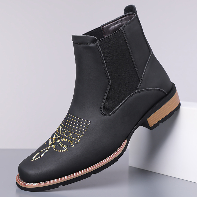 Herren Chelsea Boots Hochwerti – Embroidery On Leather Bewertung und Preis
