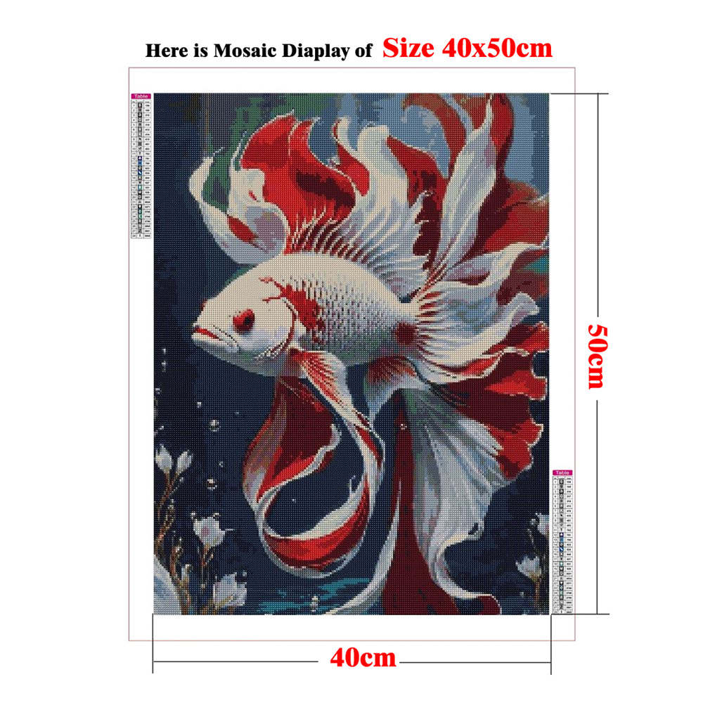 Kampfender Fisch, Betta-Fisch, – Embroidery Fish Bewertung und Preis