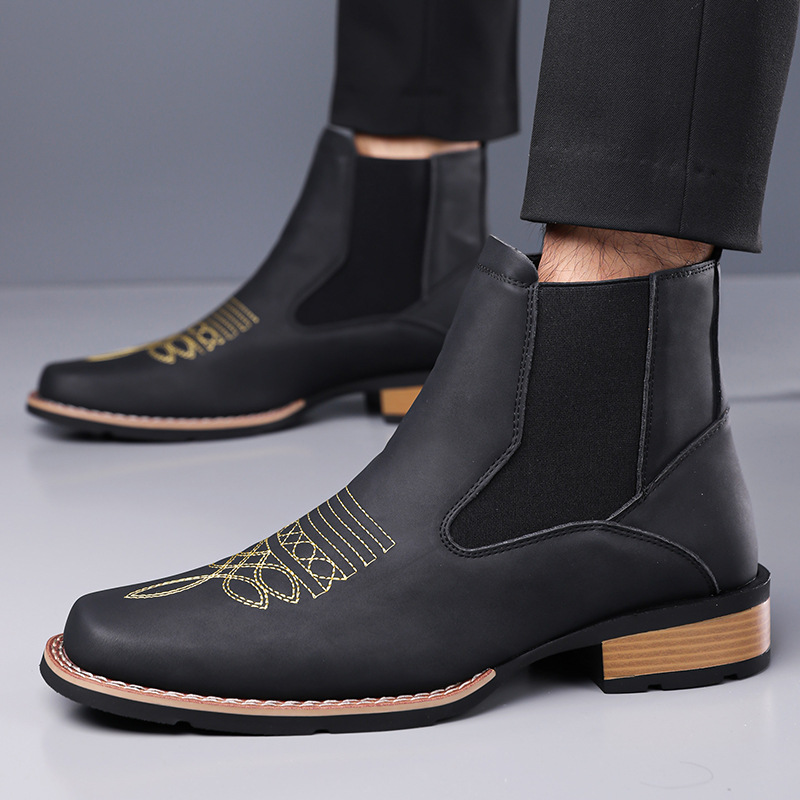 Luxuriöse Herren-Chelsea-Stief – Embroidery On Leather Bewertung und Preis