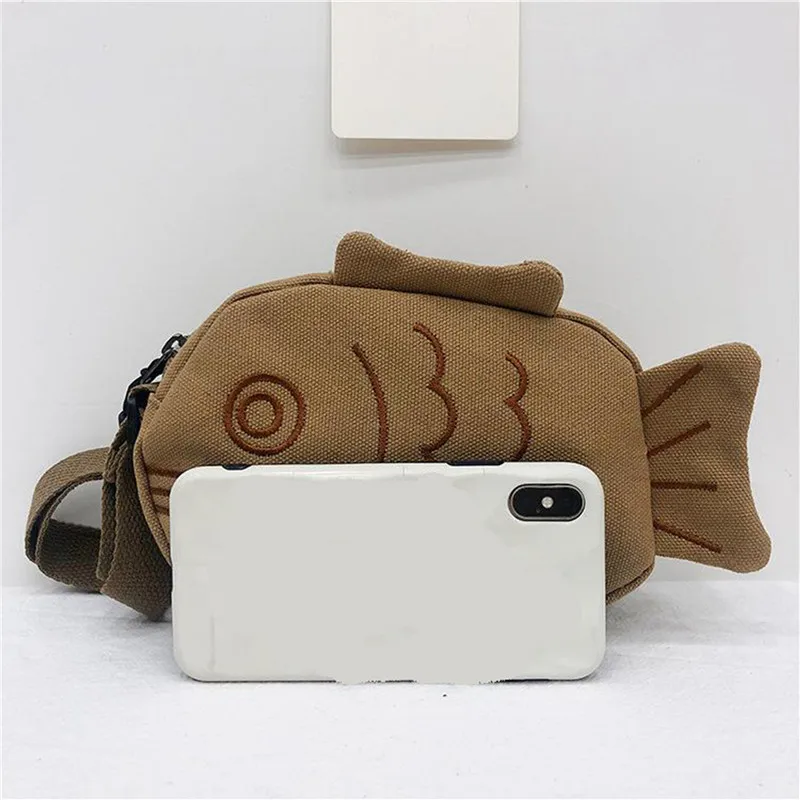 Fischform Canvas Umhängetasche – Embroidery Fish Bewertung und Preis