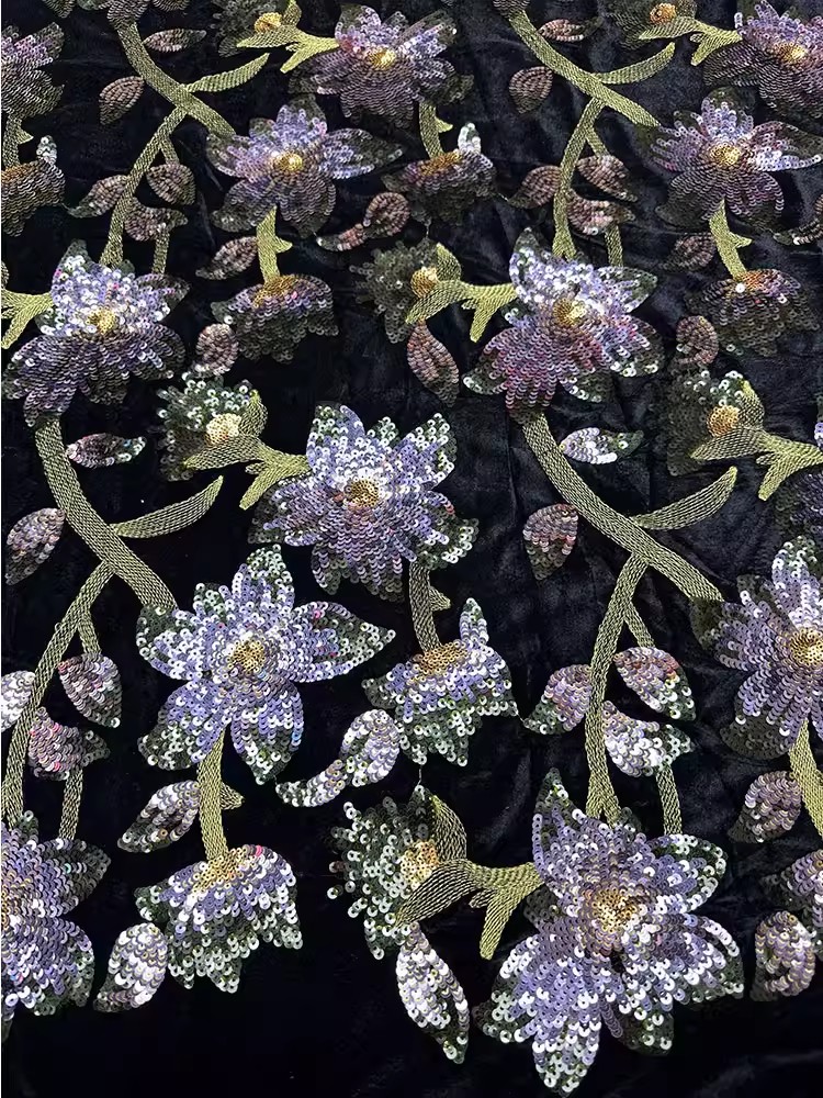 1 Yard Retro-Samtstoff, handge – Velvet Fabric Embroidery Bewertung und Preis