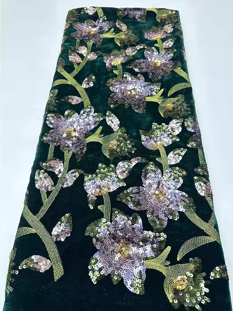 1 Yard Retro-Samtstoff, handge – Velvet Fabric Embroidery Bewertung und Preis