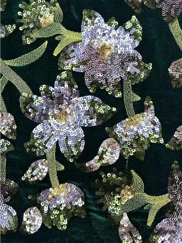 1 Yard Retro-Samtstoff, handge – Velvet Fabric Embroidery Bewertung und Preis